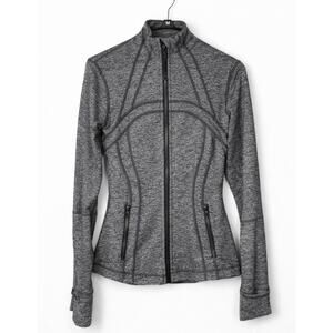 Lululemon Define Jacket Heathered Gray Full Zip Thumbholes Size 6